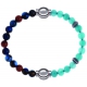 Apollon - Collection MiX Femme - agate bleu foncé, bronzite, pierre de soleil - diamètre 6mm - longueur 9,25cm + jade ve…