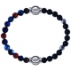 Apollon - Collection MiX Femme - agate bleu foncé, bronzite, pierre de soleil - diamètre 6mm - longueur 9,25cm + onyx - …