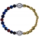 Apollon - Collection MiX Femme - agate bleu foncé, bronzite, pierre de soleil - diamètre 6mm - longueur 9,25cm + hématit…