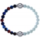 Apollon - Collection MiX Femme - agate bleu foncé, bronzite, pierre de soleil - diamètre 6mm - longueur 9,25cm + agate b…