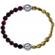 Apollon - Collection MiX Femme - agate rouge, bronzite, pierre de soleil - diamètre 6mm - longueur 9,25cm + hématite dor…