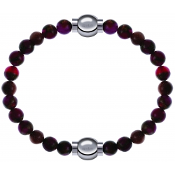 Apollon - Collection MiX Femme - agate rouge, bronzite, pierre de soleil - diamètre 6mm - longueur 9,25cm + agate rouge,…