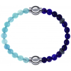 Apollon - Collection MiX Femme - jade bleue - diamètre 6mm - longueur 9,25cm + améthyste - composants acier - longueur 9…