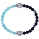 Apollon - Collection MiX Femme - jade bleue - diamètre 6mm - longueur 9,25cm + onyx - composants acier - longueur 9,25cm…