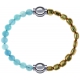 Apollon - Collection MiX Femme - jade bleue - diamètre 6mm - longueur 9,25cm + hématite doré - diamètre 6mm - longueur 9…