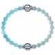 Apollon - Collection MiX Femme - jade bleue - diamètre 6mm - longueur 9,25cm + agate blanche - diamètre 6mm - longueur 9…