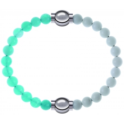 Apollon - Collection MiX Femme - jade verte - diamètre 6mm - longueur 9,25cm + agate blanche - diamètre 6mm - longueur 9…