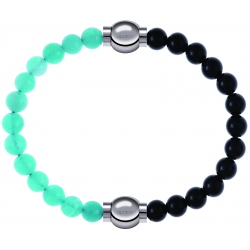 Apollon - Collection MiX Femme - jade verte - diamètre 6mm - longueur 9,25cm + onyx - diamètre 6mm - longueur 9,25cm…