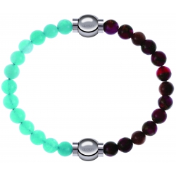 Apollon - Collection MiX Femme - jade verte - diamètre 6mm - longueur 9,25cm + agate rouge, bronzite, pierre de soleil -…