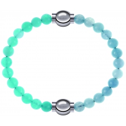 Apollon - Collection MiX Femme - jade verte - diamètre 6mm - longueur 9,25cm + jade bleue - diamètre 6mm - longueur 9,25…
