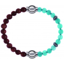 Apollon - Collection MiX Femme - pierre de soleil - diamètre 6mm - longueur 9,25cm + jade verte - composants acier - lon…