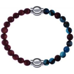 Apollon - Collection MiX Femme - pierre de soleil - diamètre 6mm - longueur 9,25cm + agate bleu clair, bronzite, pierre …