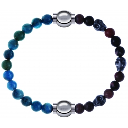 Apollon - Collection MiX Femme - apatite - diamètre 6mm - longueur 9,25cm + rhodonite - composants acier - longueur 9,25…