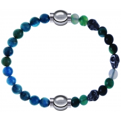 Apollon - Collection MiX Femme - apatite - diamètre 6mm - longueur 9,25cm + agate - composants acier - longueur 9,25cm…