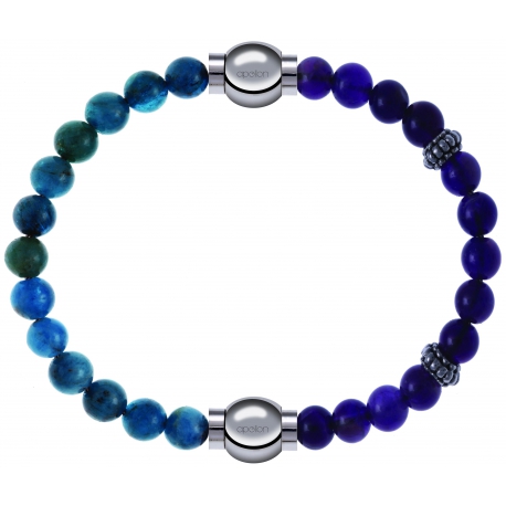 Apollon - Collection MiX Femme - apatite - diamètre 6mm - longueur 9,25cm + améthyste - composants acier - longueur 9,25…