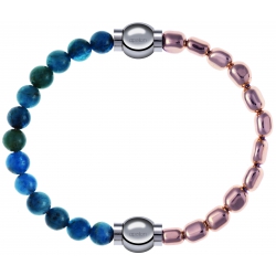 Apollon - Collection MiX Femme - apatite - diamètre 6mm - longueur 9,25cm + hématite rosé - diamètre 6mm - longueur 9,25…