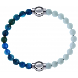 Apollon - Collection MiX Femme - apatite - diamètre 6mm - longueur 9,25cm + agate blanche - diamètre 6mm - longueur 9,25…