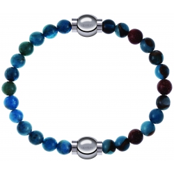 Apollon - Collection MiX Femme - apatite - diamètre 6mm - longueur 9,25cm + agate bleu clair, bronzite, pierre de soleil…