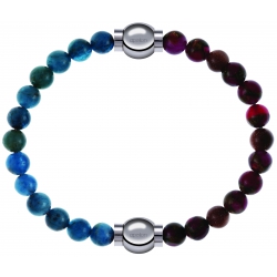 Apollon - Collection MiX Femme - apatite - diamètre 6mm - longueur 9,25cm + agate rouge, bronzite, pierre de soleil - di…