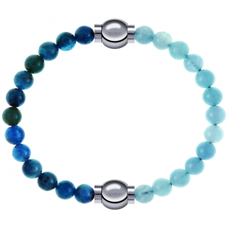 Apollon - Collection MiX Femme - apatite - diamètre 6mm - longueur 9,25cm + jade bleue - diamètre 6mm - longueur 9,25cm…