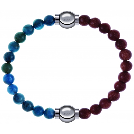 Apollon - Collection MiX Femme - apatite - diamètre 6mm - longueur 9,25cm + pierre de soleil - diamètre 6mm - longueur 9…