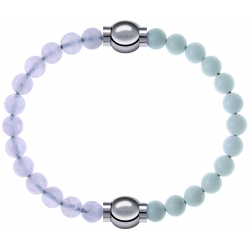 Apollon - Collection MiX Femme - pierre de lune - diamètre 6mm - longueur 9,25cm + agate blanche - diamètre 6mm - longue…