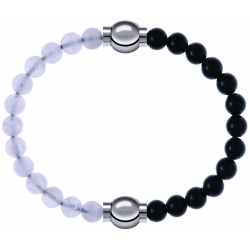 Apollon - Collection MiX Femme - pierre de lune - diamètre 6mm - longueur 9,25cm + onyx - diamètre 6mm - longueur 9,25cm…