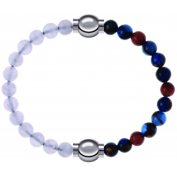 Apollon - Collection MiX Femme - pierre de lune - diamètre 6mm - longueur 9,25cm + agate bleu foncé, bronzite, pierre de…