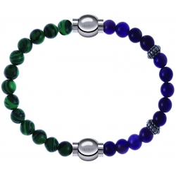 Apollon - Collection MiX Femme - malachite - diamètre 6mm - longueur 9,25cm + améthyste - composants acier - longueur 9,…