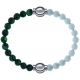 Apollon - Collection MiX Femme - malachite - diamètre 6mm - longueur 9,25cm + agate blanche - diamètre 6mm - longueur 9,…