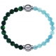 Apollon - Collection MiX Femme - malachite - diamètre 6mm - longueur 9,25cm + jade bleue - diamètre 6mm - longueur 9,25c…