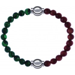 Apollon - Collection MiX Femme - malachite - diamètre 6mm - longueur 9,25cm + pierre de soleil - diamètre 6mm - longueur…