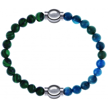 Apollon - Collection MiX Femme - malachite - diamètre 6mm - longueur 9,25cm + apatite - diamètre 6mm - longueur 9,25cm…