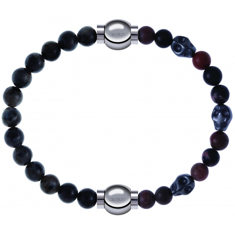 Apollon - Collection MiX Femme - labradorite - diamètre 6mm - longueur 9,25cm + rhodonite - composants acier - longueur …