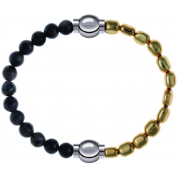 Apollon - Collection MiX Femme - labradorite - diamètre 6mm - longueur 9,25cm + hématite doré - diamètre 6mm - longueur …