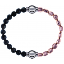 Apollon - Collection MiX Femme - labradorite - diamètre 6mm - longueur 9,25cm + hématite rosé - diamètre 6mm - longueur …