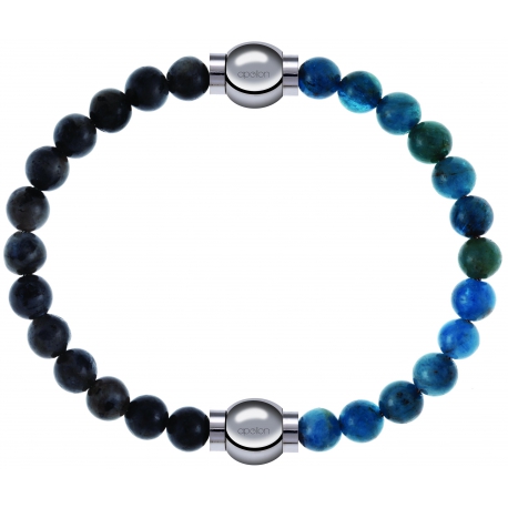 Apollon - Collection MiX Femme - labradorite - diamètre 6mm - longueur 9,25cm + apatite - diamètre 6mm - longueur 9,25cm…