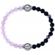 Apollon - Collection MiX Femme - quartz rose - diamètre 6mm - longueur 9,25cm + onyx - composants acier - longueur 9,25c…