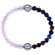 Apollon - Collection MiX Femme - quartz rose - diamètre 6mm - longueur 9,25cm + agate bleu foncé, bronzite, pierre de so…