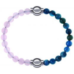 Apollon - Collection MiX Femme - quartz rose - diamètre 6mm - longueur 9,25cm + apatite - diamètre 6mm - longueur 9,25cm…