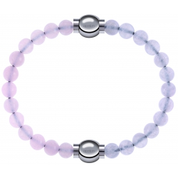 Apollon - Collection MiX Femme - quartz rose - diamètre 6mm - longueur 9,25cm + pierre de lune - diamètre 6mm - longueur…