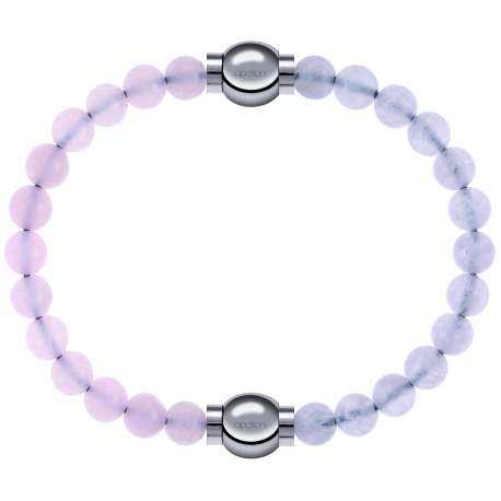 Apollon - Collection MiX Femme - quartz rose - diamètre 6mm - longueur 9,25cm + pierre de lune - diamètre 6mm - longueur…