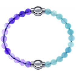 Apollon - Collection MiX Femme - améthyste - diamètre 6mm - longueur 9,25cm + jade bleue - diamètre 6mm - longueur 9,25c…