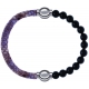 Apollon - Collection MiX Femme - cuir italien impression peau de serpent violet - diamètre 5mm - longueur 9,25cm + onyx …