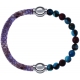 Apollon - Collection MiX Femme - cuir italien impression peau de serpent violet - diamètre 5mm - longueur 9,25cm + agate…