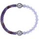 Apollon - Collection MiX Femme - cuir italien impression peau de serpent violet - diamètre 5mm - longueur 9,25cm + pierr…