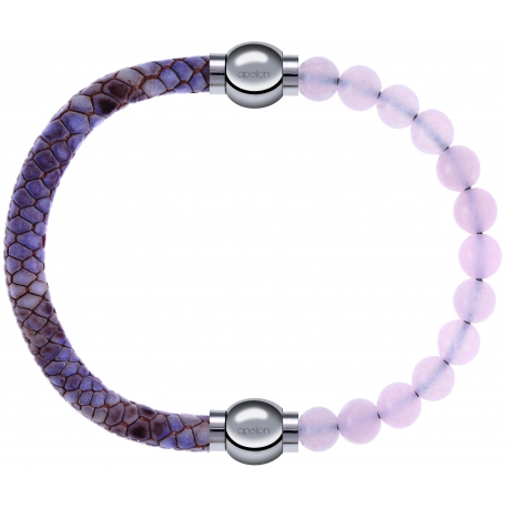 Apollon - Collection MiX Femme - cuir italien impression peau de serpent violet - diamètre 5mm - longueur 9,25cm + quart…