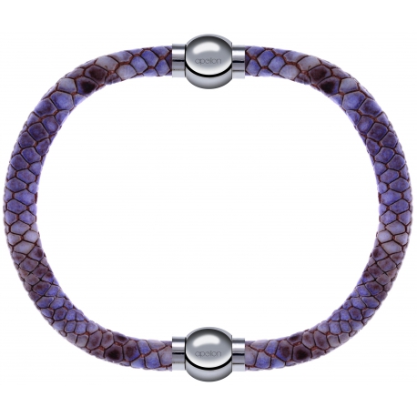 Apollon - Collection MiX Femme - cuir italien impression peau de serpent violet - diamètre 5mm - longueur 9,25cm + cuir …