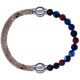 Apollon - Collection MiX Femme - cuir italien impression peau de serpent - diamètre 5mm - longueur 9,25cm + agate bleu f…