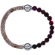 Apollon - Collection MiX Femme - cuir italien impression peau de serpent - diamètre 5mm - longueur 9,25cm + agate rouge,…